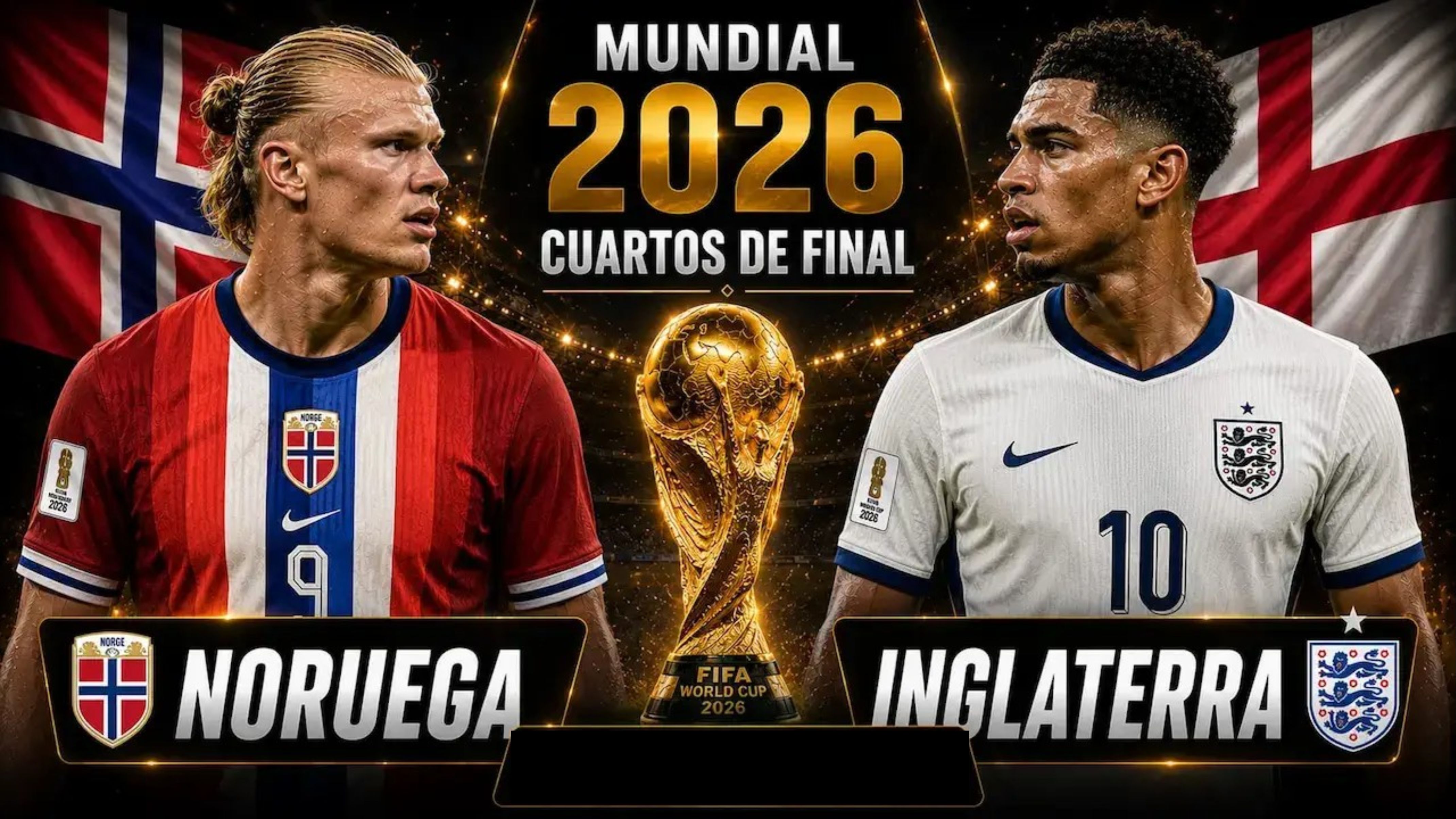 Ver Noruega vs. Inglaterra, Sábado, 1:00 PM Hora GT. Cuartos de final, Copa Mundial 2026